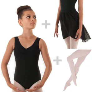 Alista Dancer Basics  Alista Balletkleding Set 2 | Zwart Balletpakje + Balletrokje + Panty