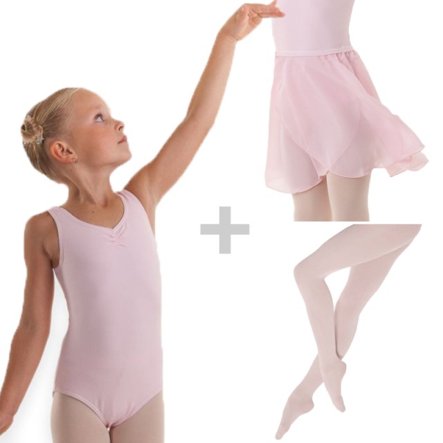 Alista Dancer Basics Alista Balletkleding Set 2 Roze Balletpakje Balletrokje en Panty