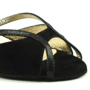 tango schoenen zwart met glitters nueva epoca shakira open neus dansschoenen
