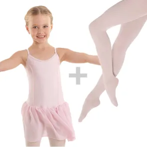 Alista Dancer Basics  Alista Balletkleding Set 5 | Balletpakje met Rokje + Roze Balletpanty