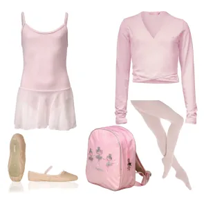 Papillon Alista Balletkleding Set 6 | Balletpakje + Vestje + Balletschoenen + Rugzakje + Panty