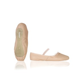 Papillon PK1000 lederen balletschoenen met doorlopende zool roze