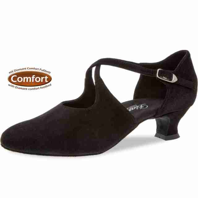 Diamant 052-112-001 dames dansschoenen lage hak zwart