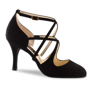 Nueva Epoca Jaida Dansschoen Dames 8 cm hak zwart suede