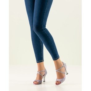 Werner Kern Alina dames dansschoenen 8 cm hak glitter multi salsaschoenen tango roze