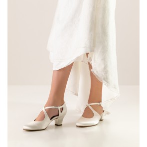 Werner Kern Gala comfortabele dansschoenen als bruidsschoenen verven satijn wit