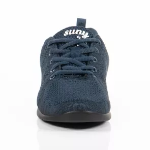 Blauwe lage danssneakers voor dames met veters