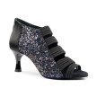 Portdance PD811 dames dansschoenen zwart glitter ritssluiting