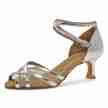 Diamant 035-077-013 Dames Latin Dansschoenen zilver met stabile hak