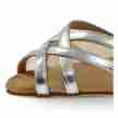 Diamant 035-077-013 Dames Latin Dansschoenen zilver open teen met gaas