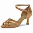 Diamant 035-087-087 dames latin dansschoenen brons flare hak 
