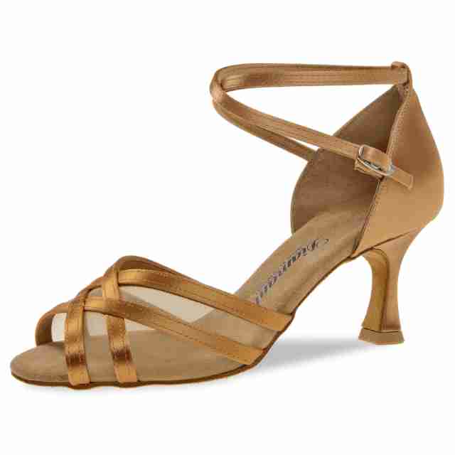 Diamant 035-087-087 dames latin dansschoenen brons flare hak 