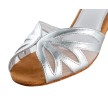 Anna Kern 599-35 Fabienne zilver nappaleer latin dansschoen met open neus en gaas