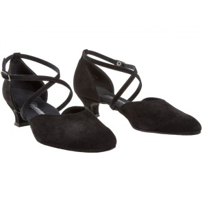 Diamant 048-112-001 dansschoenen dames zwart flare hak 