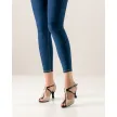 Werner Kern Holly nappa beige leer zwarte dansschoenen voor dames danshakken flare