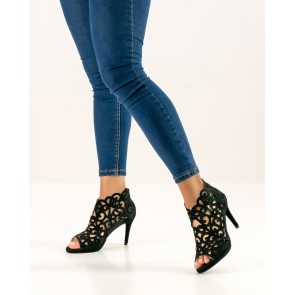 Anna Kern 830-80 Fleur dames dansschoenen enkellaarsje met rits en open neus urban feminine bachata