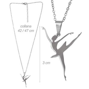 Alista Dancer Basics  Alista zilver kleurige ketting met Ballerina hanger 32012
