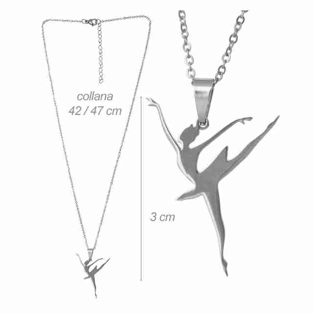 Alista zilver kleurige ketting met Ballerina hanger 32012
