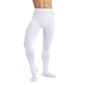 Capezio MT11 Balletlegging Heren Maillot met Voet wit