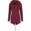 Urban Classics Dames Sweat Parka Burgundy voorkant