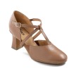 SoDanca SD152 Broadway-cabaretschoen met T-riempje caramel