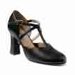 SoDanca SD152 Broadway-cabaretschoen met T-riempje zwart