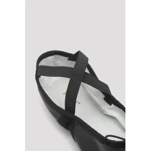 Bloch S0203 dames leren balletschoenen kruis bandjes zwart elastiek 