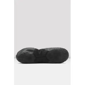 Bloch S0203 dames leren balletschoenen kruis bandjes zwart suede splitzool 
