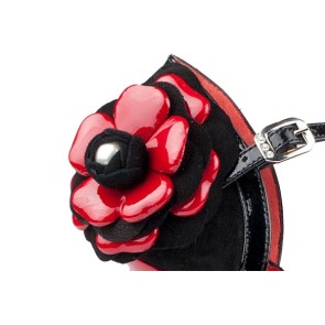 Portdance PD501 Tango Dansschoenen voor dames rood met zwart bloem
