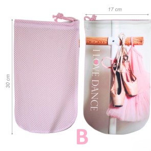 Alista Dancer Basics Alista Spitzen Tasje met Gaas roze met een koordje