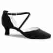 Anna Kern 572-50 Dames dansschoenen met gesloten neus van zwarte suede met 5 cm Flare Hak