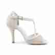 Portdance PD856 beige suede dansschoenen goud glitter dames stiletto hak zijkant