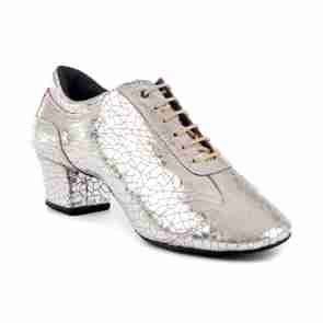 Portdance PD706 Dames Trainingsschoen Zilver Craquelé Leer