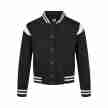 Urban Classics Meisjes Bomberjack zwart wit kraag