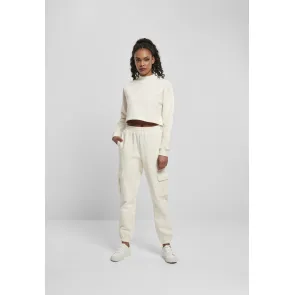 Urban Classics TB4563 Dames Cargo-joggingbroek met Hoge Taille wit