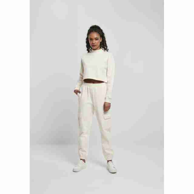 Urban Classics TB4563 Dames Cargo-joggingbroek met Hoge Taille wit