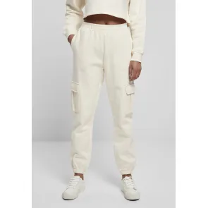 Urban Classics TB4563 Dames Cargo-joggingbroek met Hoge Taille wit voorkant