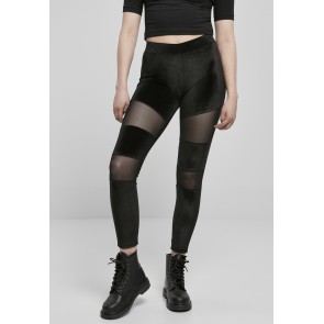 Urban Classics Dames Velvet Tech Mesh Leggings