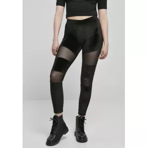 Urban Classics Dames Velvet Tech Mesh Leggings