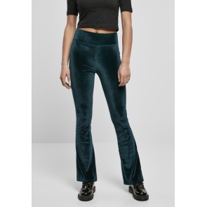 Urban Classics Dames High Waist Velvet Boot Cut Leggings
