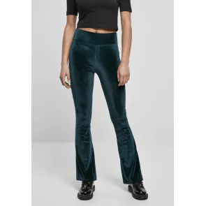 Urban Classics Dames High Waist Velvet Boot Cut Leggings