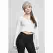 Urban Classics Dames Cropped Rib Cardigan wit