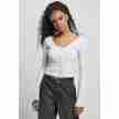 Urban Classics TB4533 Dames Korte Ribstof Vest met Lange Mouwen