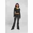 Urban Classics Dames Cropped Rib Cardigan zwart