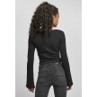 Urban Classics Dames Cropped Rib Cardigan zwart