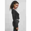 Urban Classics Dames Cropped Rib Cardigan zwart