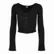 Urban Classics Dames Cropped Rib Cardigan zwart