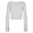 Urban Classics Dames Cropped Rib Cardigan softlilac