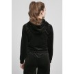 Urban Classics Dames korte fluwelen Hoodie met Rits