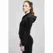 Urban Classics Dames korte fluwelen Hoodie met Rits
